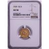 Image 1 : 1929 $2 1/2 Indian Head Quarter Eagle Gold Coin NGC AU58