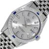 Rolex Men's Stainless Steel Silver Baguette And Sapphire Datejust Wristwatch