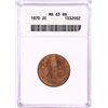 Image 1 : 1870 Shield Two Cent Piece Coin ANACS MS63RB