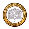Image 2 : .999 Silver Golden Nugget Las Vegas, Nevada $10 Casino Limited Edition Gaming Token