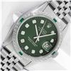 Rolex Men's Stainless Steel Green Vignette Diamond Datejust Wristwatch