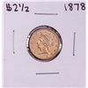 Image 1 : 1878 $2 1/2 Liberty Head Quarter Eagle Gold Coin