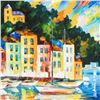 Image 2 : Afremov (1955-2019) "Portofino Harbor, Italy" Limited Edition Giclee On Canvas