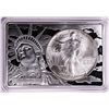 1986 $1 American Silver Eagle Coin & 2oz Silver Bar Set