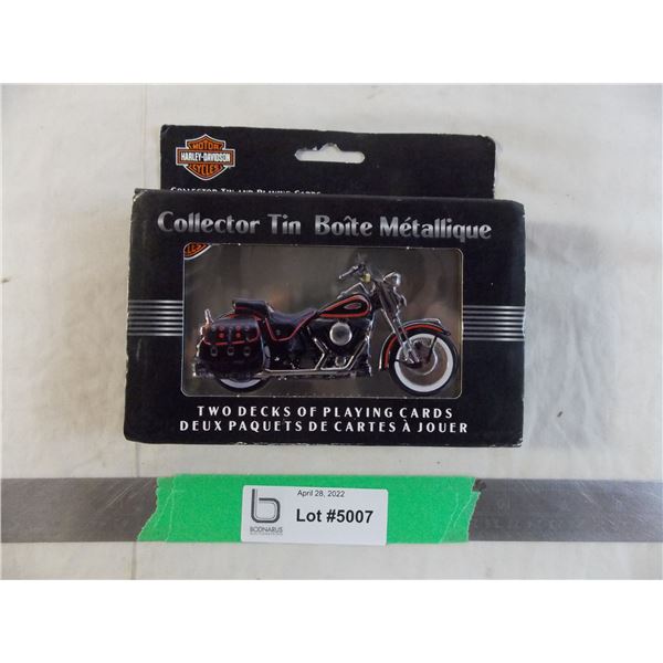 Harley Davidson playing cards with collector tin