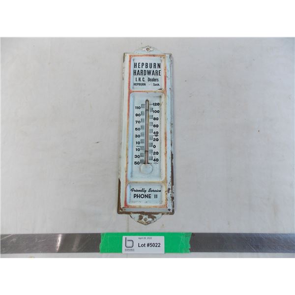Hepburn hardware store tin thermometer