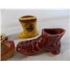 Image 3 : (5) ceramic boots + 1 wood + 1 cloth shoe