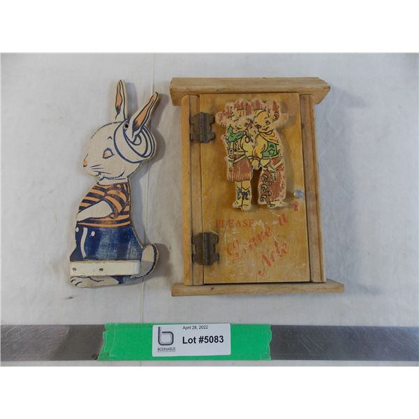 Rabbit wood spoon holder? + Leave a note wood wall hanger