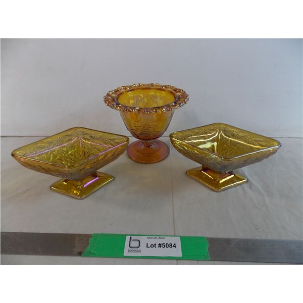 (3) pieces of carnival glass?