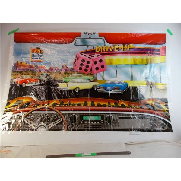 Hot Rod's Drive-in plastic banner