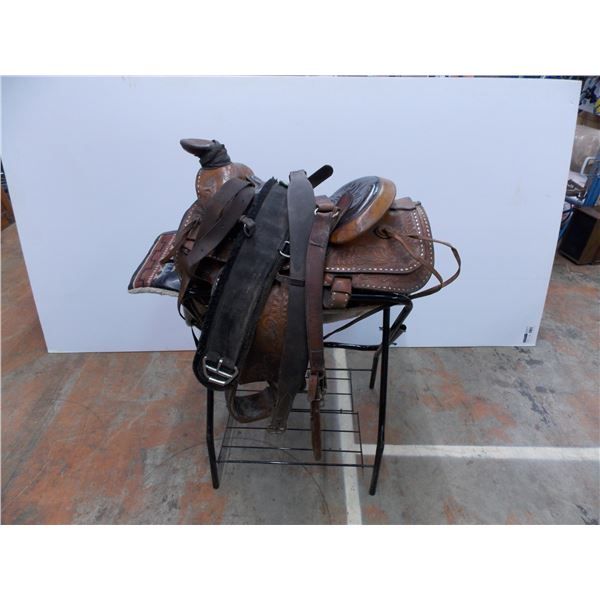 *Horse Saddle 15"(length of seat) - F.Eamor High River Alberta - STAND NOT INCLUDED