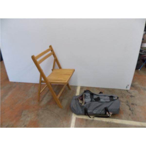 *Wood folding chair + Chevy Avalanche camping tent set