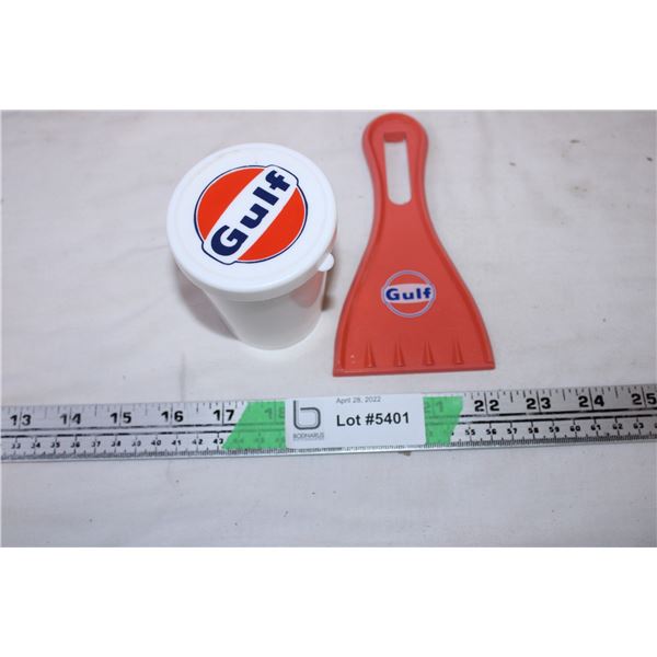 Gulf container and spatula
