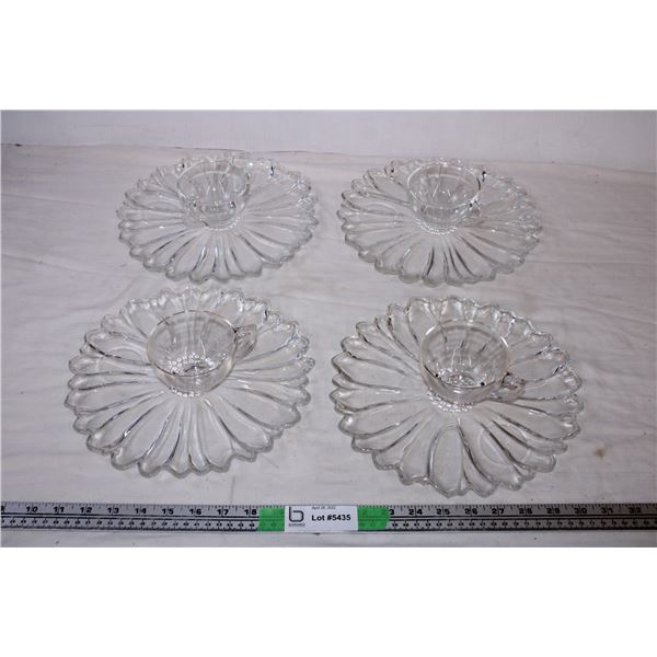 Glass Sunflower tea plates