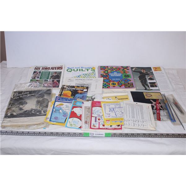 Sewing/quilting/ books,knitting needles,irons/sewing patterns