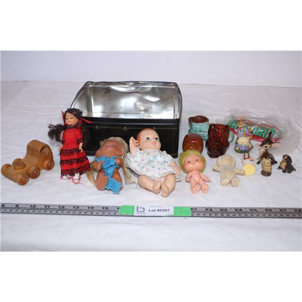 Vintage dolls and misc items
