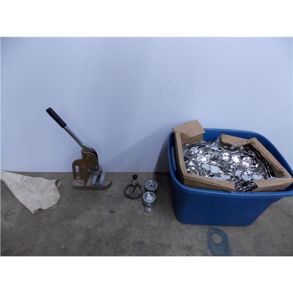 *Button Press + Large tote full of blank pinback buttons