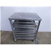 Image 1 : *9-tier aluminum serving tray rack - on castors