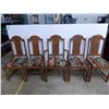 Image 11 : *Vintage dining table (drop leaf) with 5 chairs (one head chair, 4 normal) - 42" round with (3) 7.5"