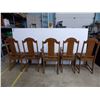 Image 12 : *Vintage dining table (drop leaf) with 5 chairs (one head chair, 4 normal) - 42" round with (3) 7.5"