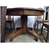 Image 4 : *Vintage dining table (drop leaf) with 5 chairs (one head chair, 4 normal) - 42" round with (3) 7.5"