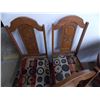 Image 6 : *Vintage dining table (drop leaf) with 5 chairs (one head chair, 4 normal) - 42" round with (3) 7.5"