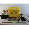 Image 1 : *crate with stereo, battery charger, vehicle related, wrench