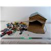 Image 1 : Vintage toy car lot (Dinky Toys) with wooden garage