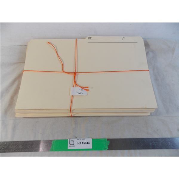 Bundle of 50 legal size file folders