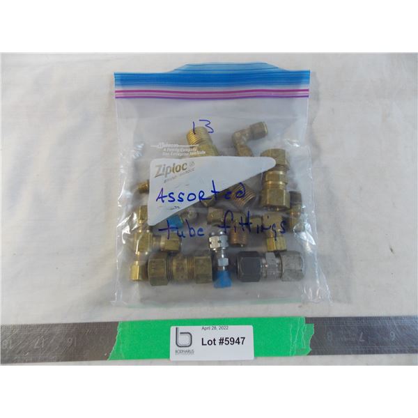 Bag of (13) assorted tube fittings