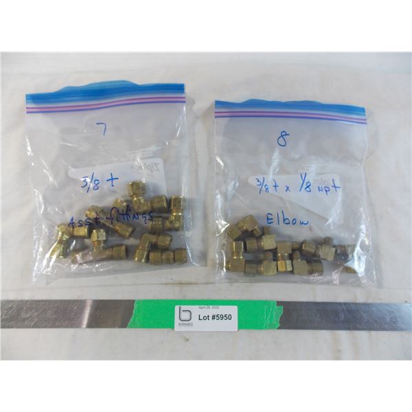 Bag of (5) assorted tube fittings - 1/4 t x 1/4 t