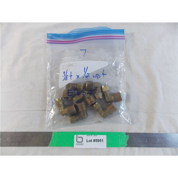 Bag of (7) assorted fittings - 3/8 t size