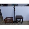 Image 1 : *Floor Lamp (working - no shade) + Side table + doll crib frame