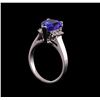 Image 4 : 3.86 ctw Tanzanite and Diamond Ring - 14KT White Gold