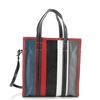 Balenciaga Bazar Convertible Tote Striped Leather Small Blue, Multicolor, Red, W