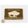 Image 1 : 100 MILS .999 FINE GOLD CLAD 1 OZ BUFFALO BAR,