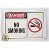 Image 1 : METAL 14" X 10" DANGER NO SMOKING SIGN