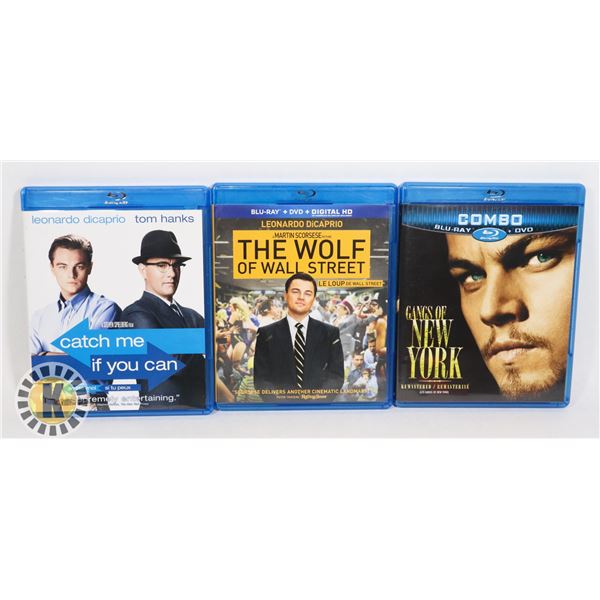 3 GANGSTER THEMED FILMS LEO DICAPRIO BLURAY