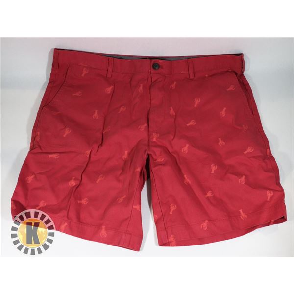 MENS RED/LOBSTER PATTERN SHORTS SIZE 40