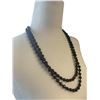 Image 1 : Black Beaded Opera Length Two Strand Necklace