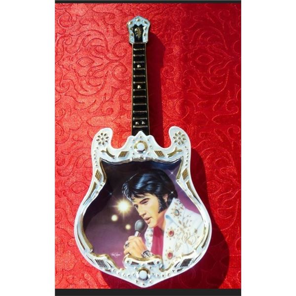 Bradford Exchange Elvis Presley "The Passion" Guitar Shaped Plate- A5810