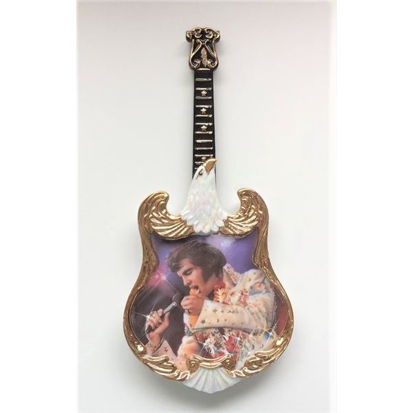 Bradford Exchange Elvis Presley "1973, Aloha From Hawaii" Guitar Shaped Plate- G4247
