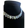 Image 1 : Vintage Choker Style Necklace with Irridescent Aurora borealis rainbow glass