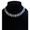 Image 2 : Vintage Choker Style Necklace with Irridescent Aurora borealis rainbow glass