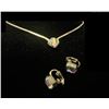 Image 2 : Avon Set , Gold Tone Chain with Pendant and Matching Clip on Earrings