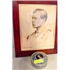 Image 1 : FRAMED VINTAGE H.M. KING EDWARD VIII PRINT + QUEEN