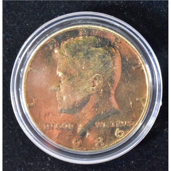 GOLD PLATED US HALF DOLLAR 1986