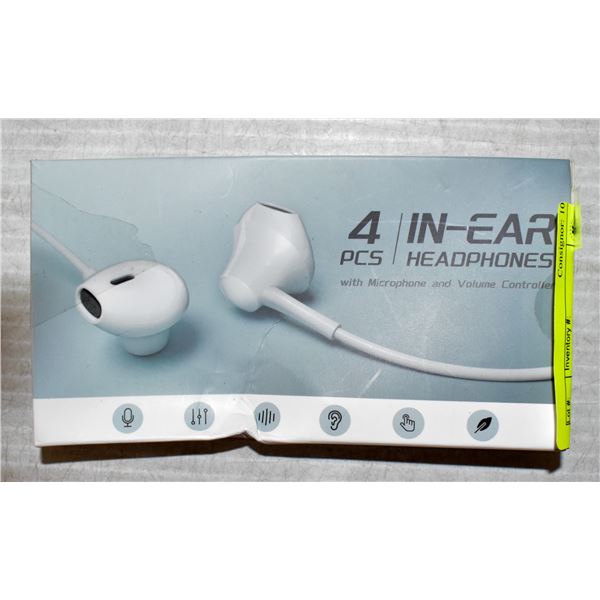 2 SETS OF IN-EAR HEADPHONES WITH MICROPHONE &