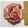 Image 1 : 14)  GOLD TONE WITH SHADES OF PINK  CRYSTALS AND