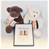 2 HBC BEARS WITH TAGS HBC BLANKET BOOK